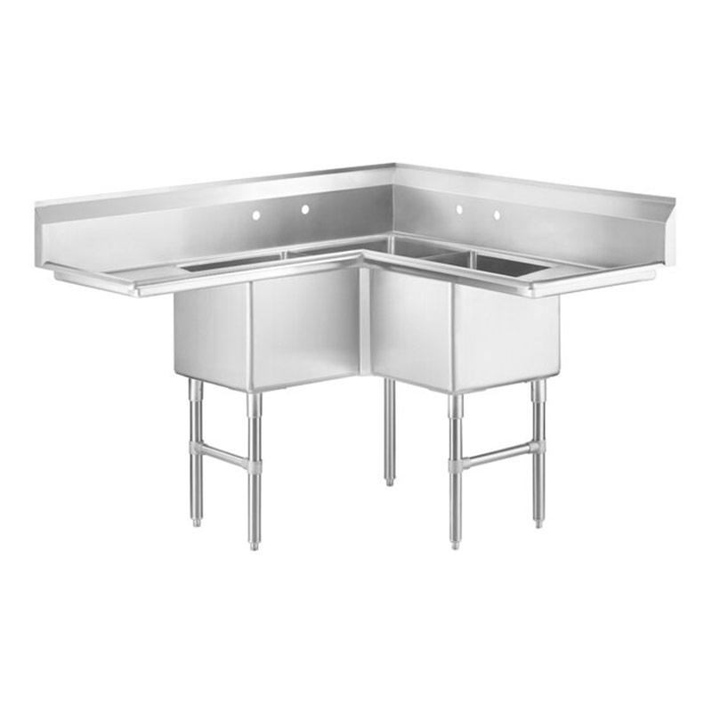 Three Compartment With left/Right Drainboard (Corner Sink)