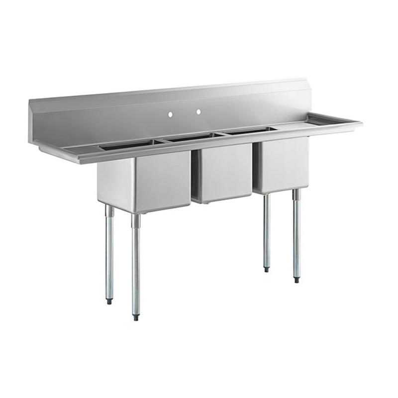 Three Compartment With left/Right Drainboard