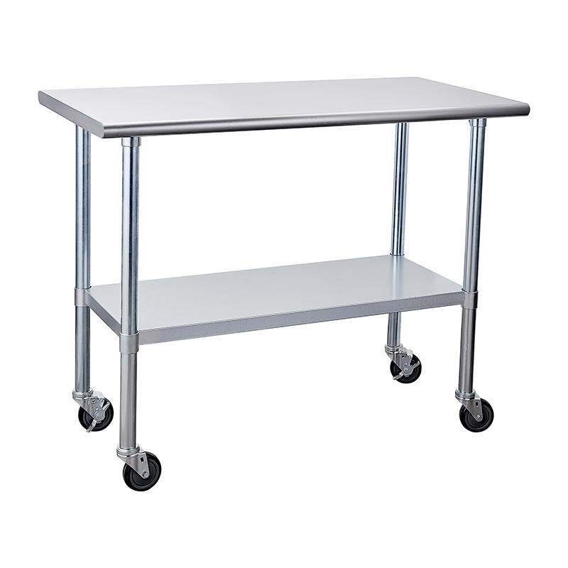 Flat Top Work Table with casters