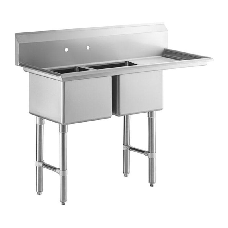 Two Compartment Sink With Right Drainboard