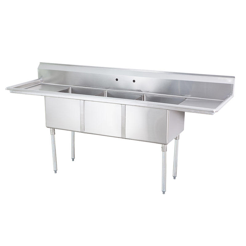 Three Compartment With left/Right Drainboard